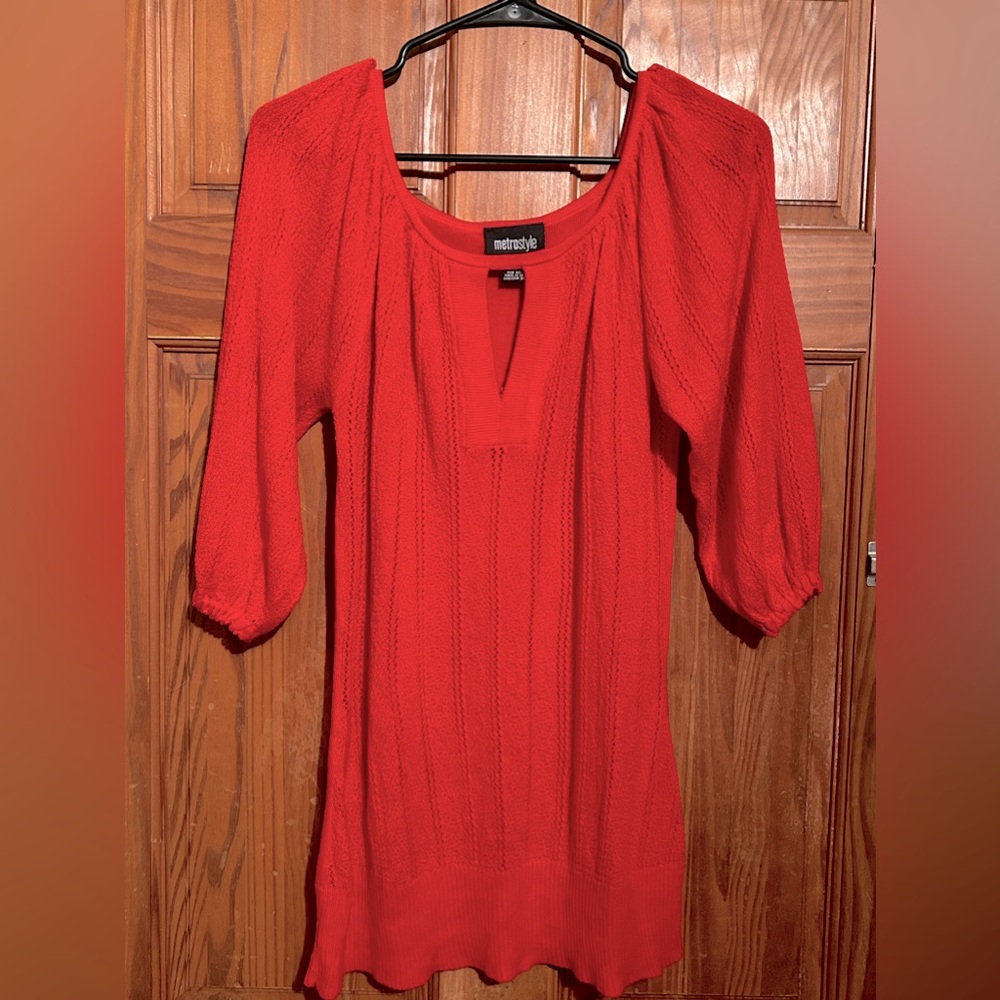 Red Half Sleeve Acrylic Formal Shirt